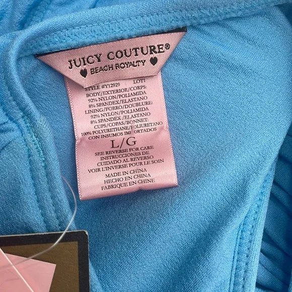 🦋🐬💙NWT RARE Vintage Y2K Juicy Couture Bikini in Washed Blue - Picture 7 of 11